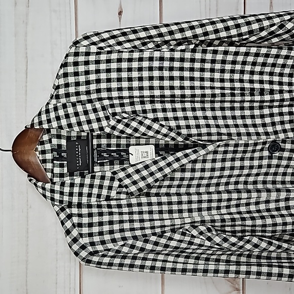 NWT Sanctuary Black White Gingham Buffalo Plaid Check Boyfriend Blazer - Large - Picture 3 of 14
